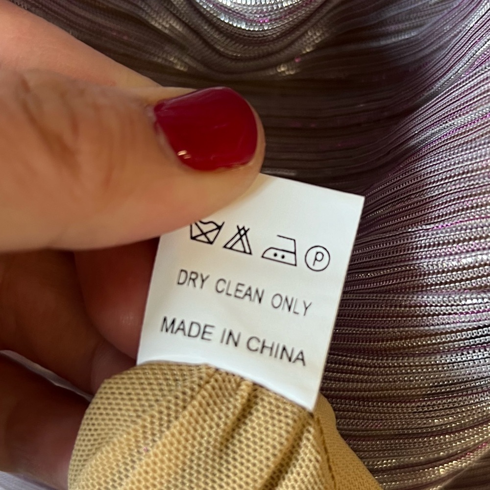 Miss Circle PARRIS LAVENDER METALLIC CUTOUT RUCHED CHIFFON MAXI DRESS Medium - Picture 11 of 11